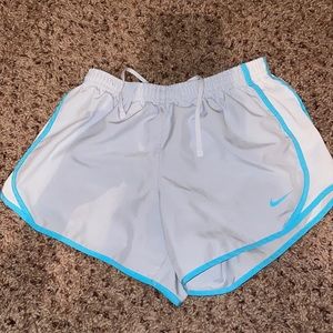 Grey and Blue Nike Wind Shorts